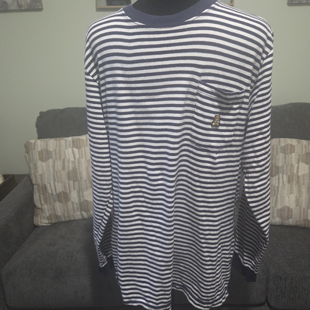 Men's Teddy Fresh Striped Navy and White Shirt